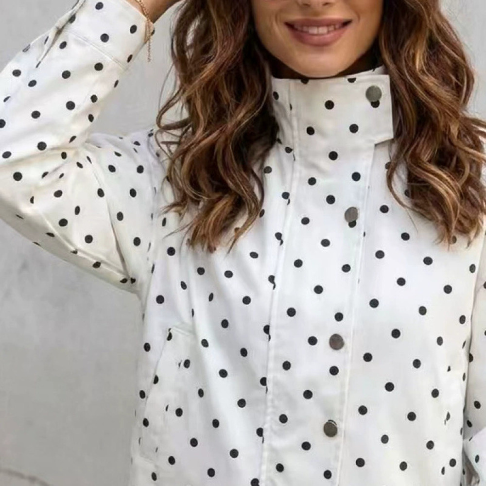 ZARA Fall Winter Oversized Long Sleeve Polka Dot Cardigan